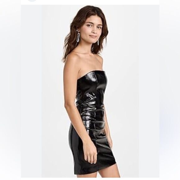 NWT Staud Tracing Mini Black Dress Strapless Size 10 - Picture 5 of 12